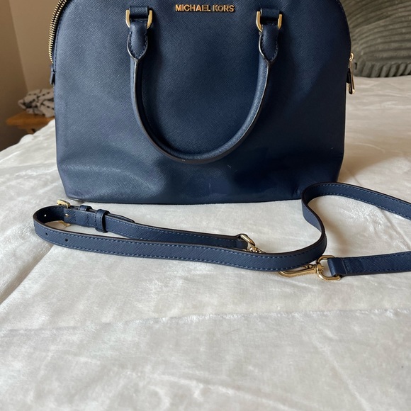 Michael Kors Handbags - Michael Kors Blue Satchel with Gold Hardware